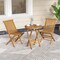 Costway Patio Chairs Set of 2/4 with Slatted Seat & Backrest No Assembly Needed for Poolside